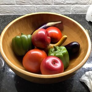 IKEA BLANDA MATT Bamboo Bowl + Wooden Produce Set